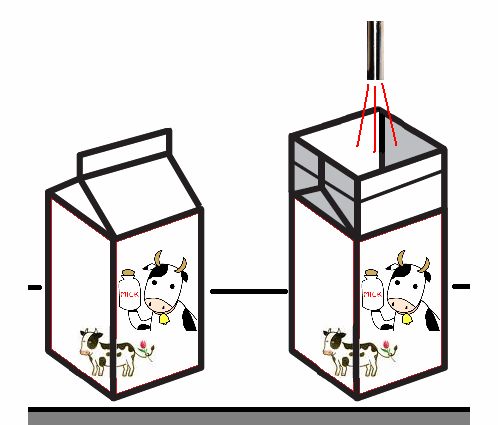 熱風ヒーターによる紙パックのヒートシール