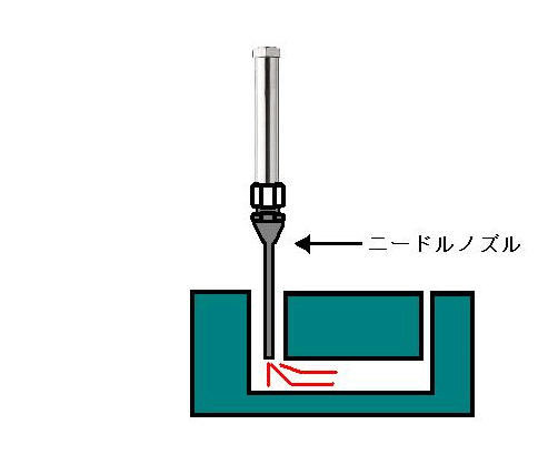 熱風ヒーターによる加工穴の乾燥