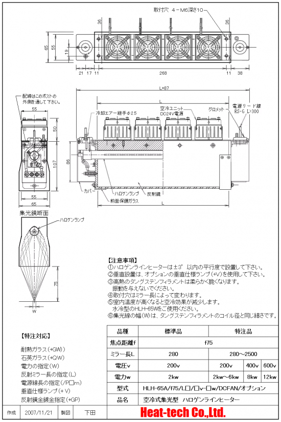 HLH-65の外形図