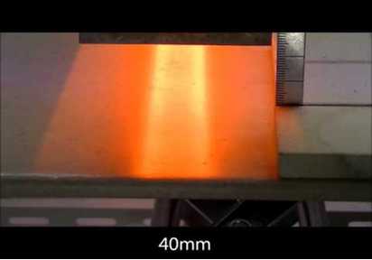 ハロゲンラインヒーター HLH-65/f75の焦点距離と集光幅の変化