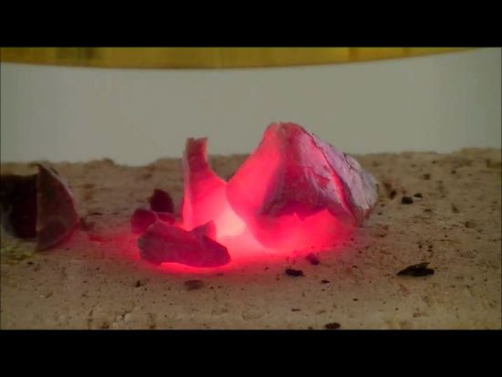 岩石の加熱・溶解・ガラス化シリーズ27　蛍石-ハロゲンポイントヒーターの活用法ビデオ